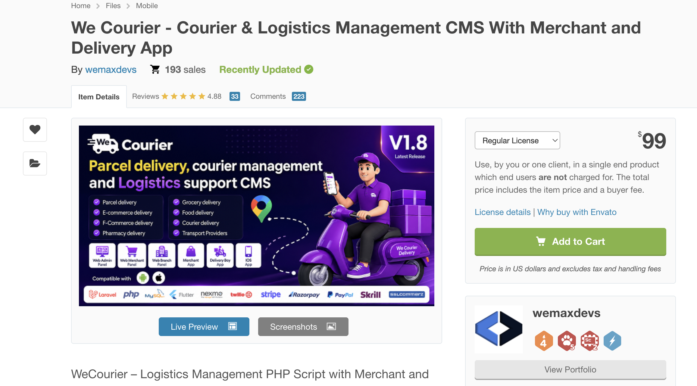 WeCourier logistics management preview